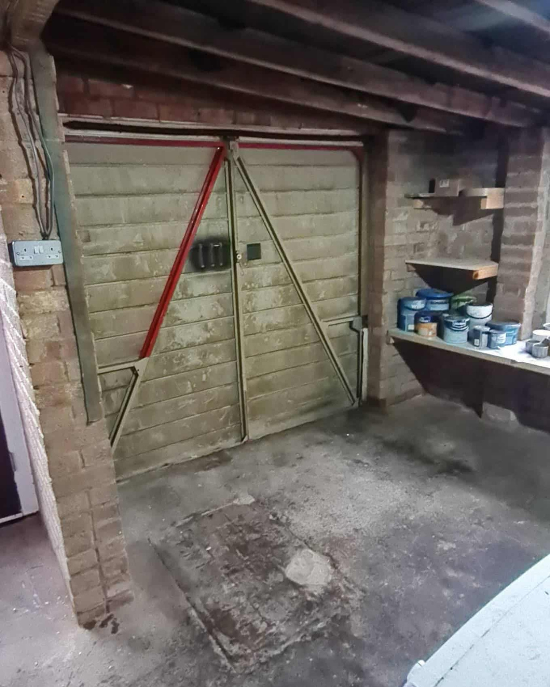 Cleared inside of a garage