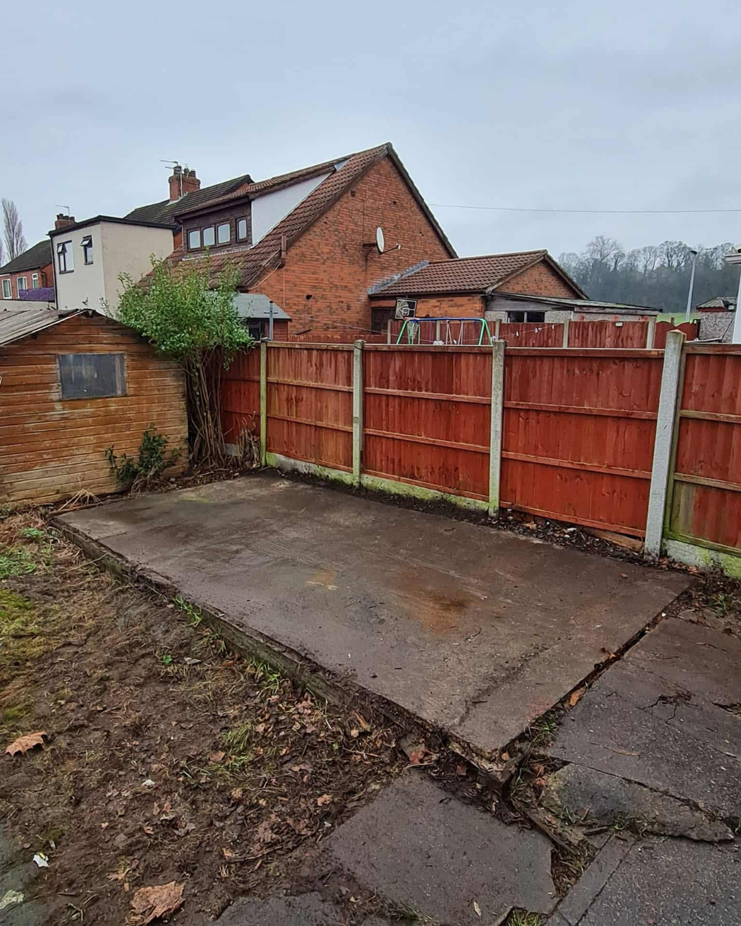 A cleared shed area