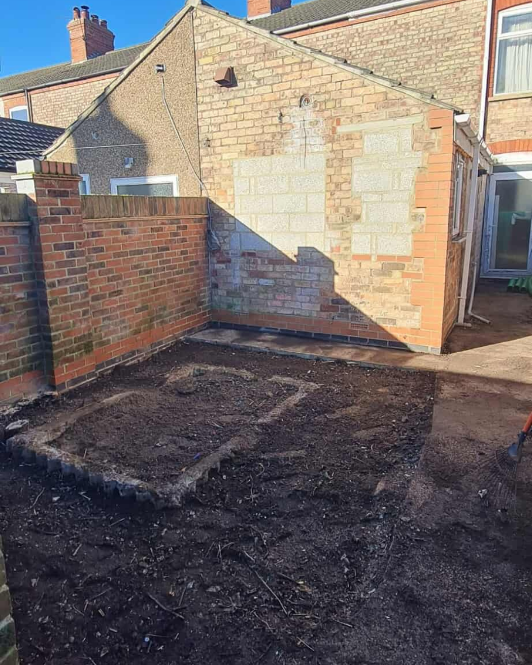 A completely cleared garden